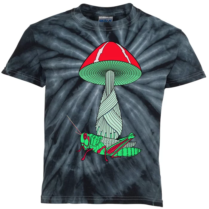 Mushroom And Grasshopper Kids Tie-Dye T-Shirt