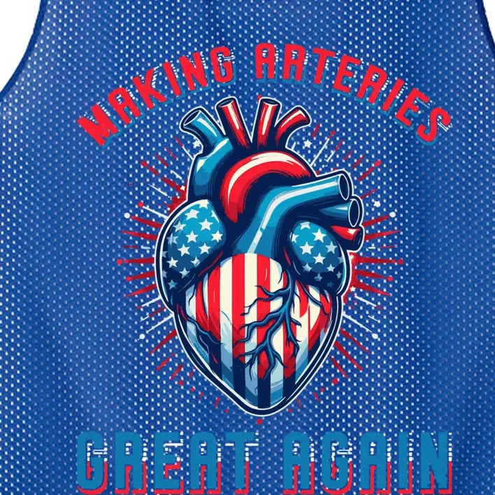 Making Arteries Great Again: Funny Cardiology Gift Mesh Reversible Basketball Jersey Tank