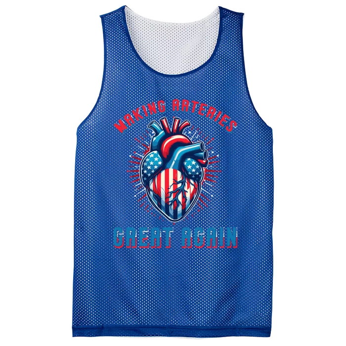 Making Arteries Great Again: Funny Cardiology Gift Mesh Reversible Basketball Jersey Tank