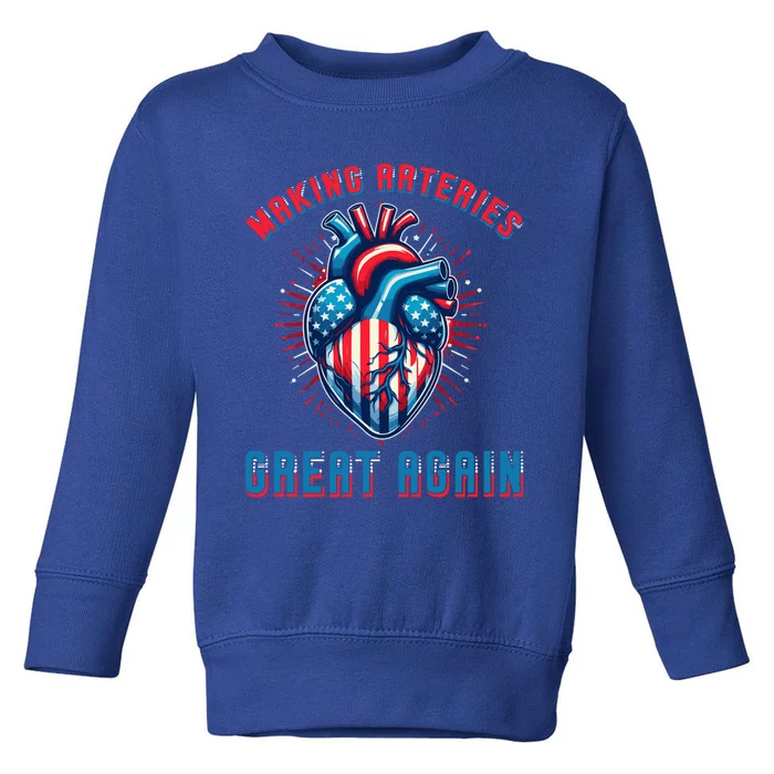 Making Arteries Great Again: Funny Cardiology Gift Toddler Sweatshirt