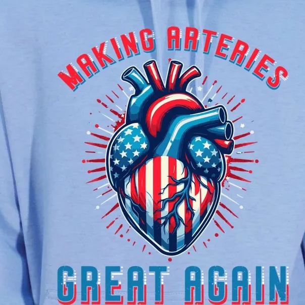 Making Arteries Great Again: Funny Cardiology Gift Unisex Surf Hoodie