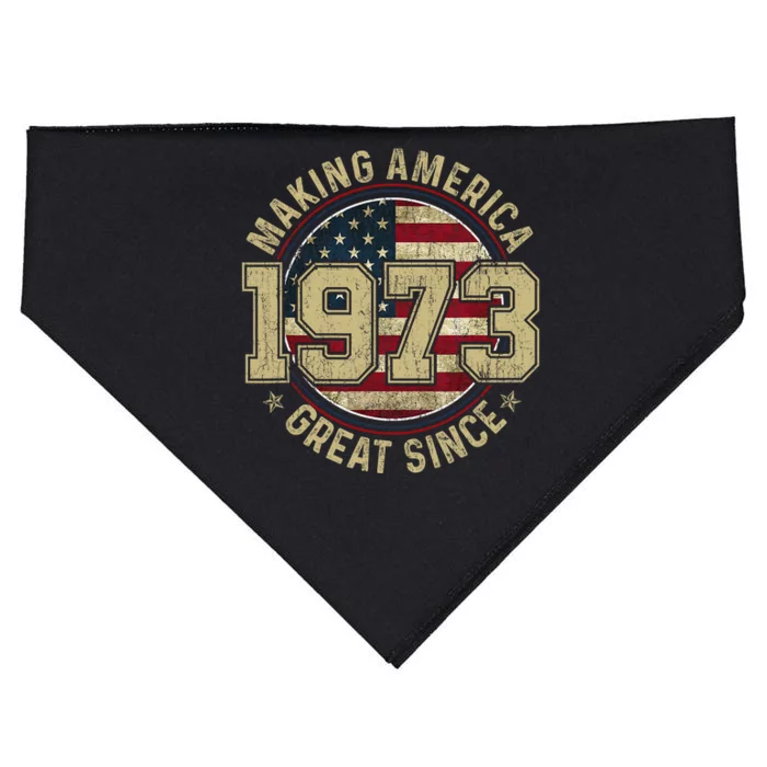 Making America Great Since 1973 Vintage Gifts 50th Birthday USA-Made Doggie Bandana