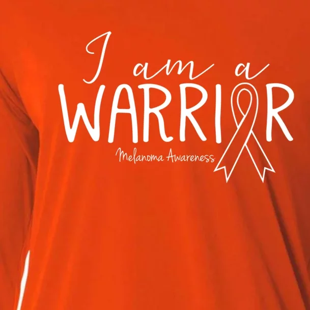 Melanoma Awareness Gift Skin Cancer I Am A Warrior Meaningful Gift Cooling Performance Long Sleeve Crew