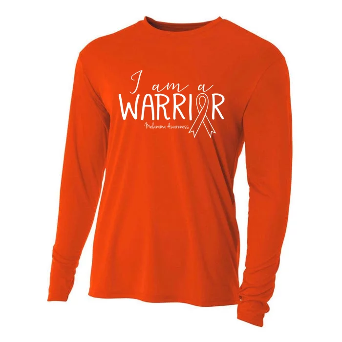 Melanoma Awareness Gift Skin Cancer I Am A Warrior Meaningful Gift Cooling Performance Long Sleeve Crew