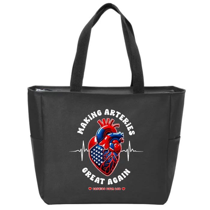 Making Arteries Great Again Cardiac Cath Lab Zip Tote Bag