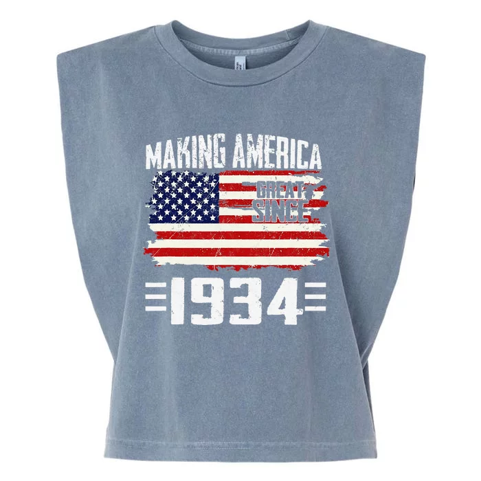 Making America Great Since 1934 Vintage Gifts 89th Birthday Garment-Dyed Women's Muscle Tee