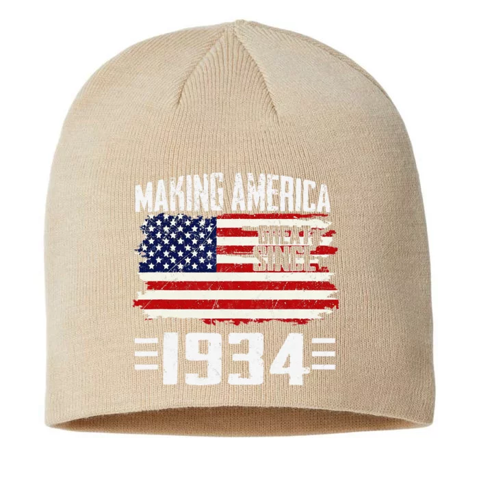 Making America Great Since 1934 Vintage Gifts 89th Birthday 8 1/2in Sustainable Knit Beanie