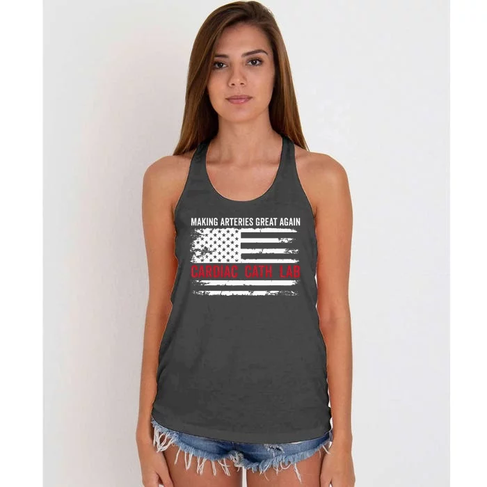 Making Arteries Great Again Women's Knotted Racerback Tank