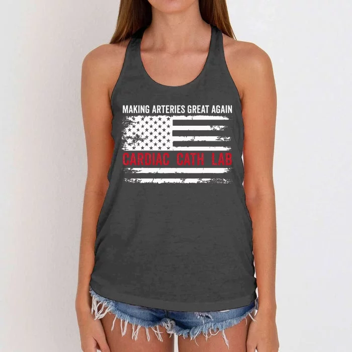 Making Arteries Great Again Women's Knotted Racerback Tank