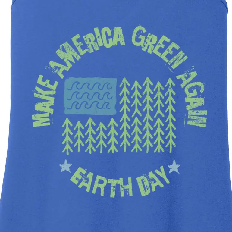 Make America Green Again Funny Environtal Flag Usa Cool Gift Ladies Essential Tank