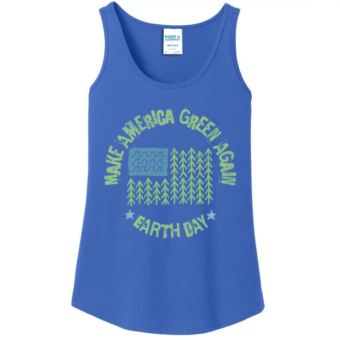 Make America Green Again Funny Environtal Flag Usa Cool Gift Ladies Essential Tank