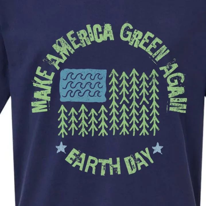 Make America Green Again Funny Environtal Flag Usa Cool Gift Sueded Cloud Jersey T-Shirt