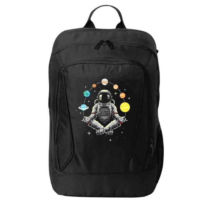 Meditating Astronaut Galaxy Spaceman Astronomer Cosmos City Backpack