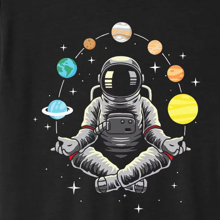 Meditating Astronaut Galaxy Spaceman Astronomer Cosmos ChromaSoft Performance T-Shirt