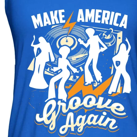 Make America Groove Again Cute Lets Disco Gift Ladies Essential Flowy Tank