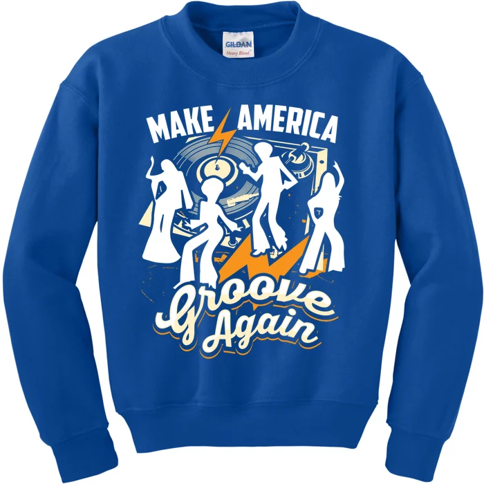 Make America Groove Again Cute Lets Disco Gift Kids Sweatshirt