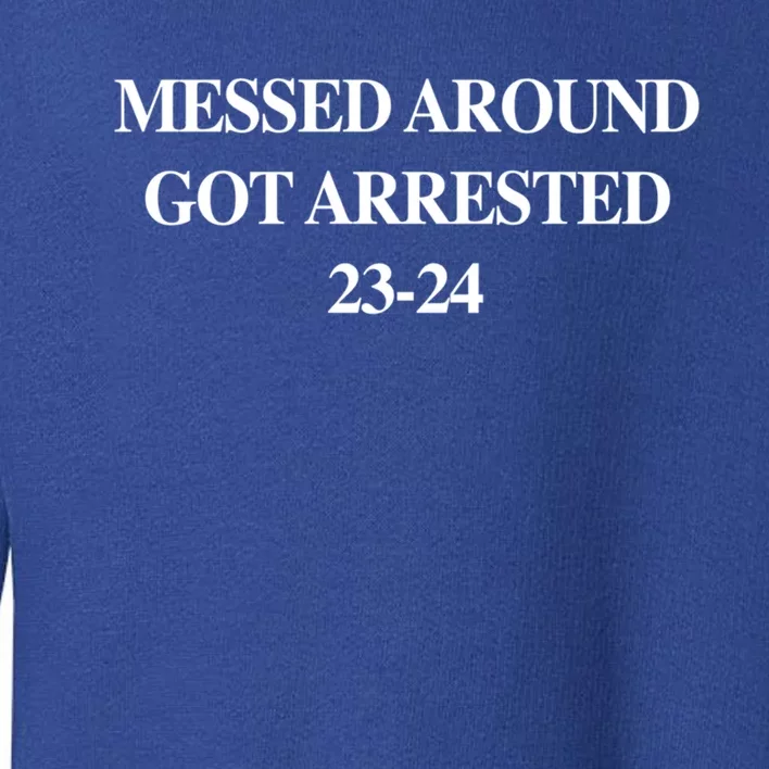 Messed Around Got Arrested 2324 Liberal 4547 Funny Meme Gift Toddler Sweatshirt