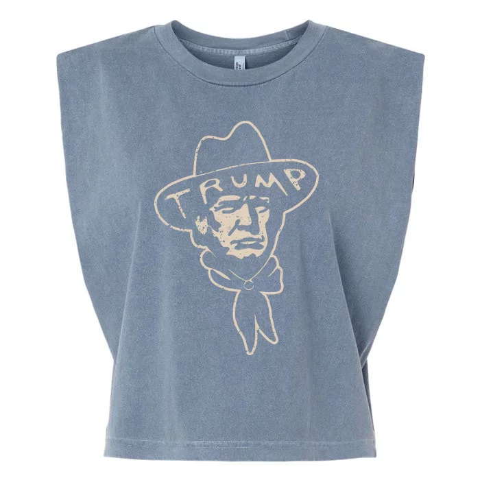 Make America Great Again Trump Cowboy Garment-Dyed Women's Muscle Tee