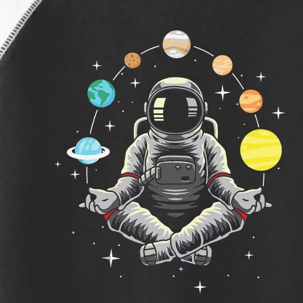 Meditating Astronaut Galaxy Spaceman Astronomer Cosmos Toddler Fine Jersey T-Shirt