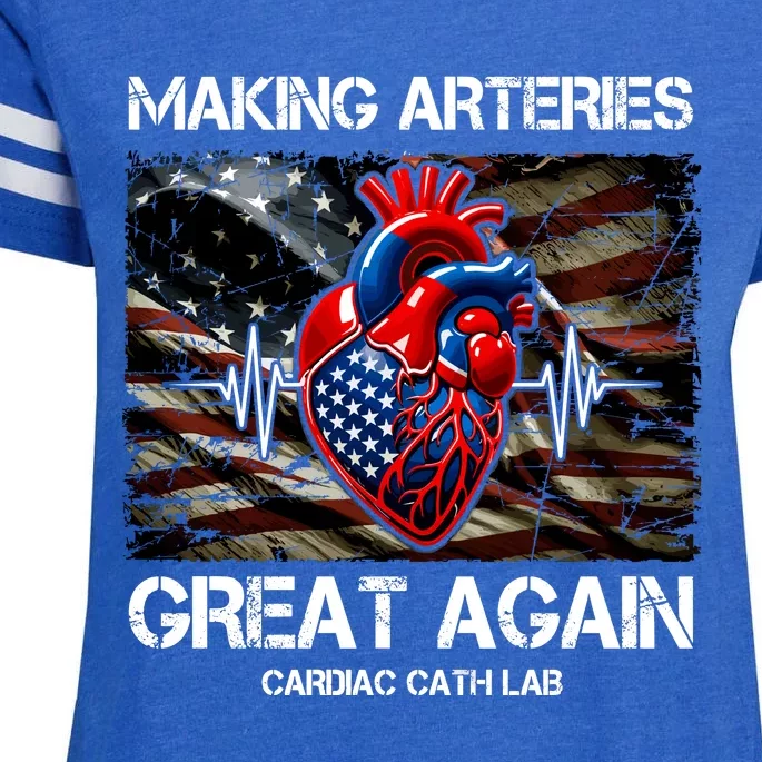 Making Arteries Great Again Cardiac Cath Lab Enza Ladies Jersey Football T-Shirt