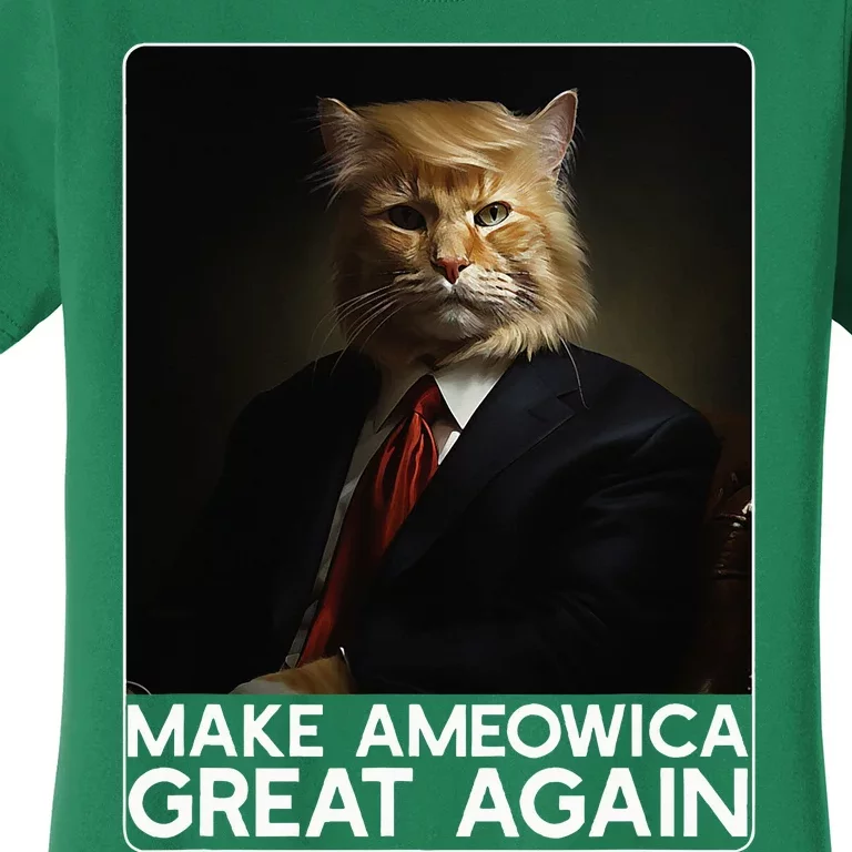 Make Ameowica Great Again Funny Donald Trump Cat Meme Women's T-Shirt