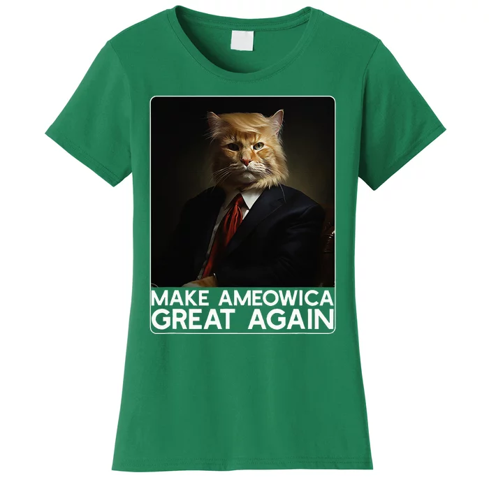 Make Ameowica Great Again Funny Donald Trump Cat Meme Women's T-Shirt