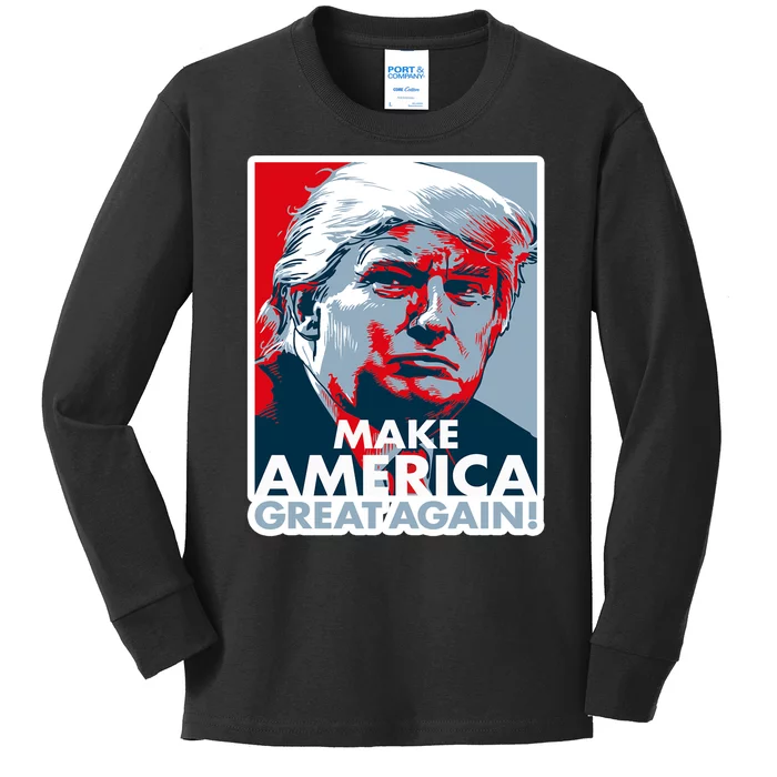 Make America Great Again Trump President Patriotic Kids Long Sleeve Shirt