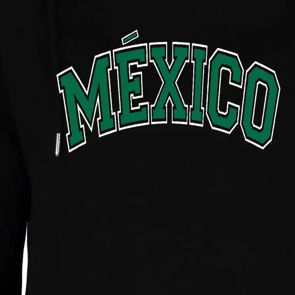 Mexico Arched Green Text Womens Funnel Neck Pullover Hood