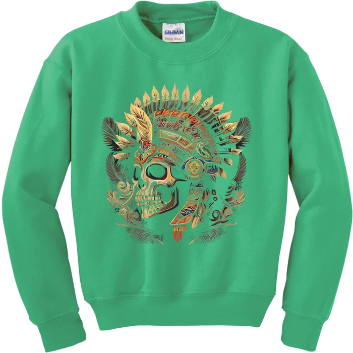 Mictlantecuhtli Aztec God Of Death Skull Kids Sweatshirt