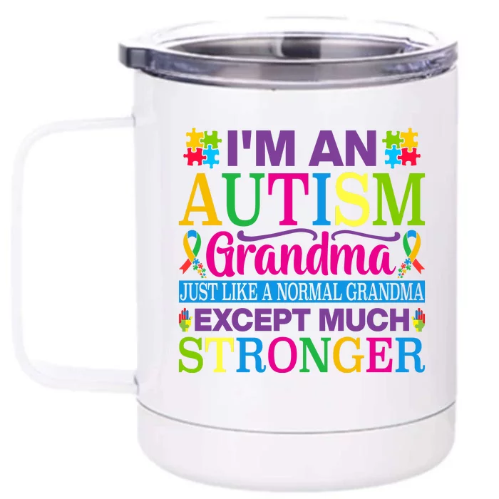 Motivational Autism Grandma Autism Awareness Slogan Autism Advocacy Front & Back 12oz Stainless Steel Tumbler Cup