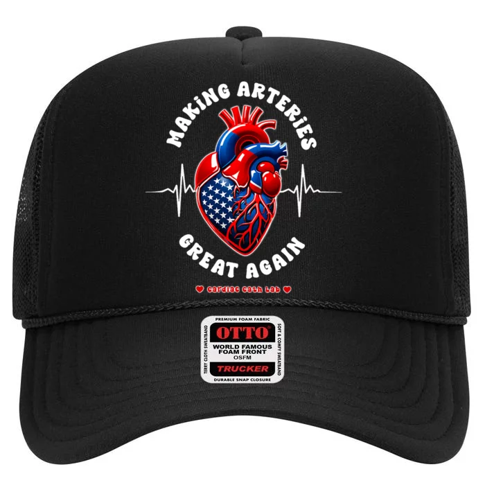 Making Arteries Great Again Cardiac Cath Lab High Crown Mesh Trucker Hat