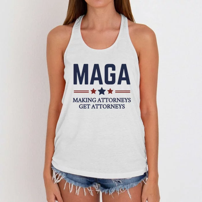 Making Attorneys Get Attorneys Maga Women's Knotted Racerback Tank