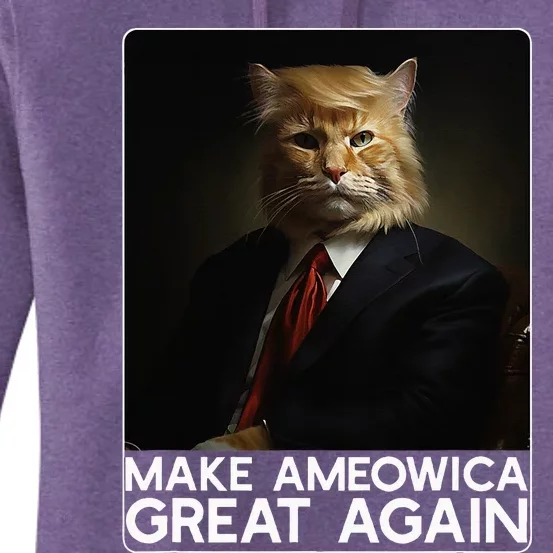 Make Ameowica Great Again Funny Donald Trump Cat Meme Women's Pullover Hoodie