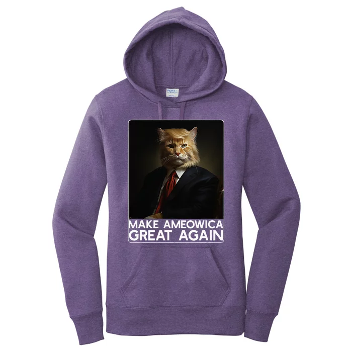 Make Ameowica Great Again Funny Donald Trump Cat Meme Women's Pullover Hoodie