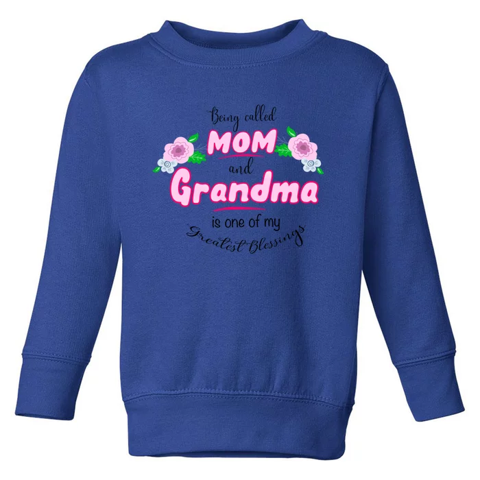 Mom And Grandma Blessingcute Gift Family Quotecute Gift Announcet Gift Toddler Sweatshirt