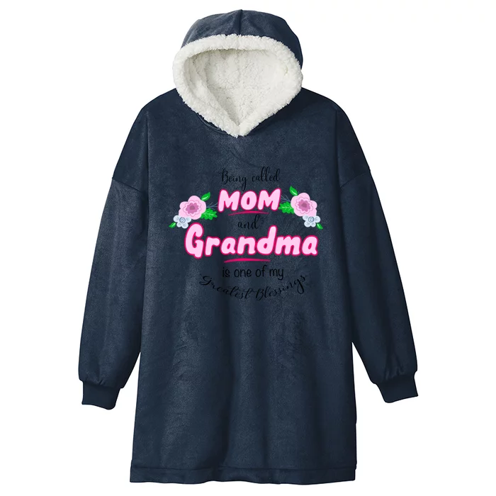 Mom And Grandma Blessingcute Gift Family Quotecute Gift Announcet Gift Hooded Wearable Blanket