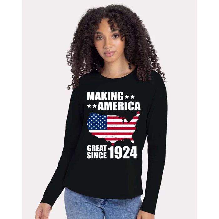 Making America Great Since 1924 Birthday Womens Cotton Relaxed Long Sleeve T-Shirt