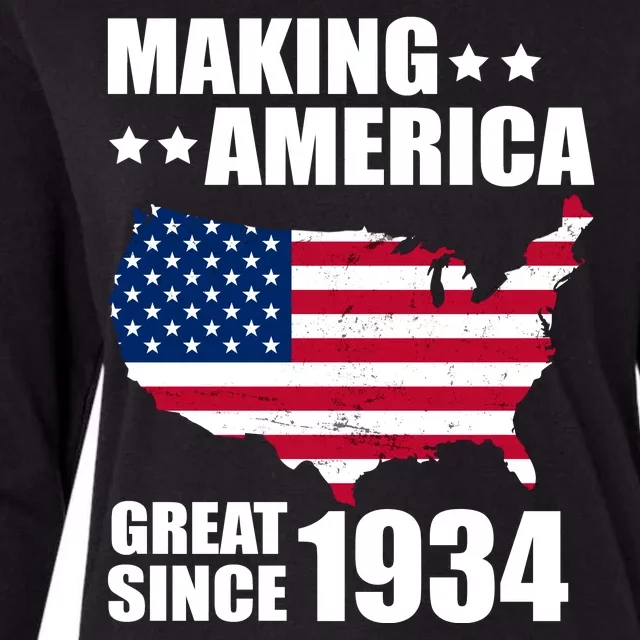 Making America Great Since 1934 Birthday Womens Cotton Relaxed Long Sleeve T-Shirt