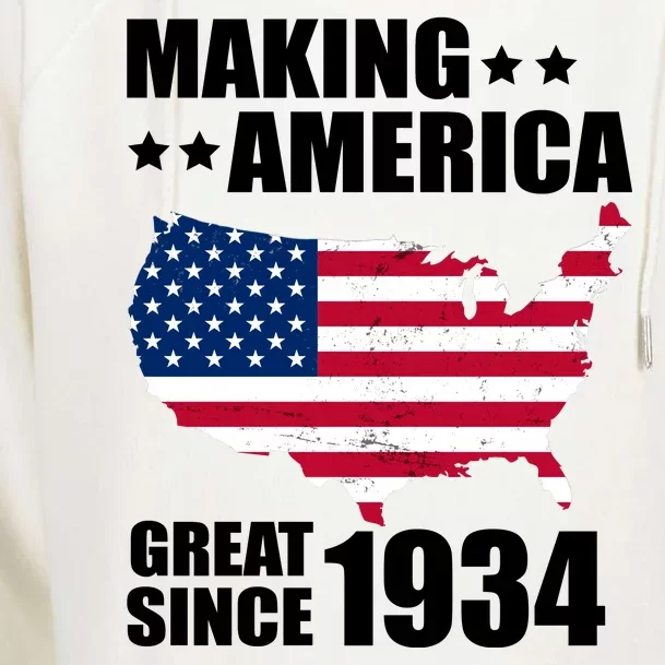 Making America Great Since 1934 Birthday Womens Funnel Neck Pullover Hood