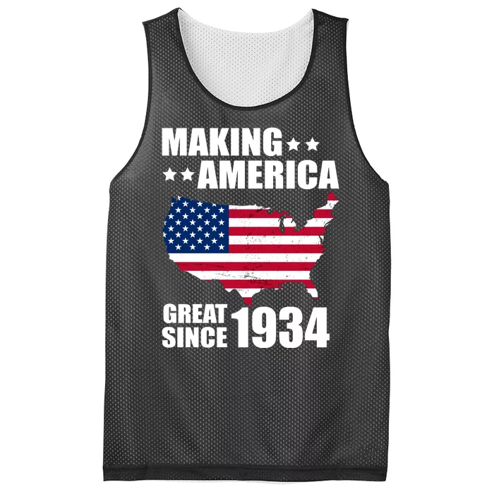 Making America Great Since 1934 Birthday Mesh Reversible Basketball Jersey Tank