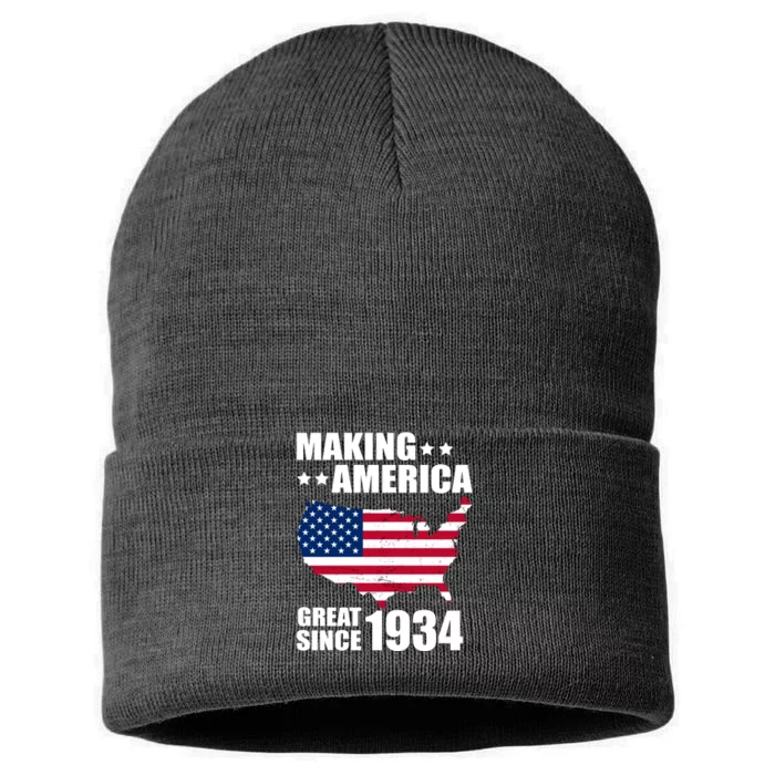 Making America Great Since 1934 Birthday Sustainable Knit Beanie