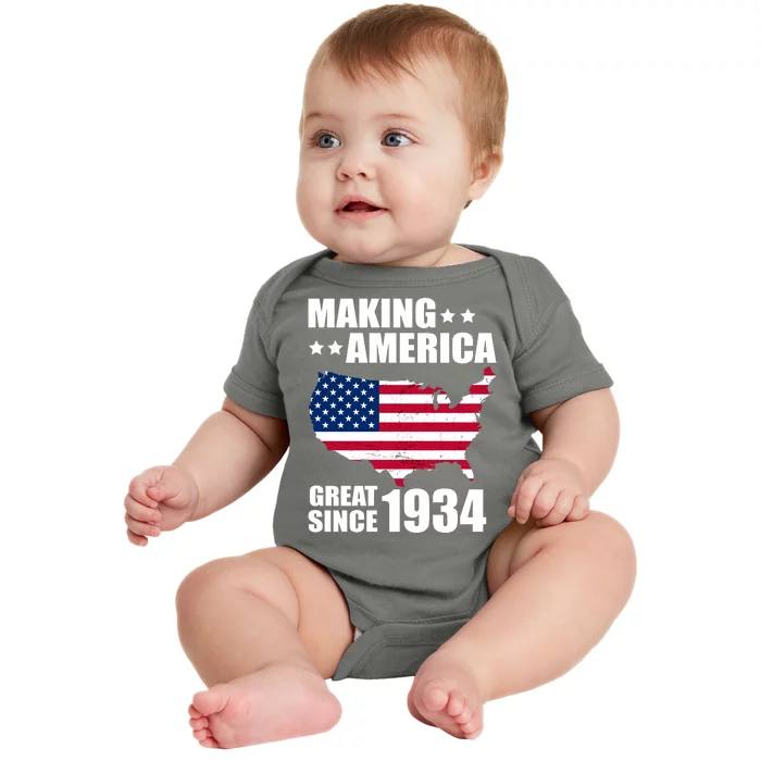 Making America Great Since 1934 Birthday Baby Bodysuit