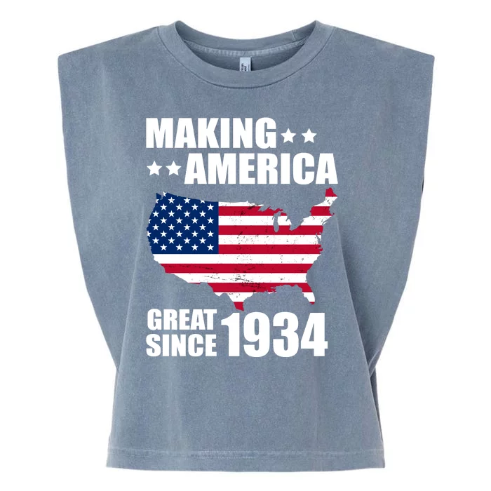 Making America Great Since 1934 Birthday Garment-Dyed Women's Muscle Tee