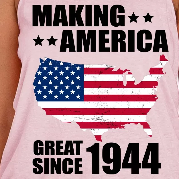 Making America Great Since 1944 Birthday Women's Knotted Racerback Tank