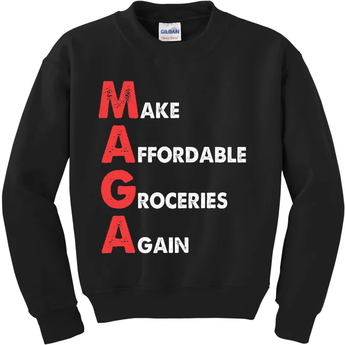 Make Affordable Groceries Again M.A.G.A Design Kids Sweatshirt