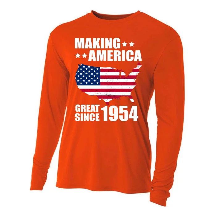 Making America Great Since 1954 Birthday Cooling Performance Long Sleeve Crew