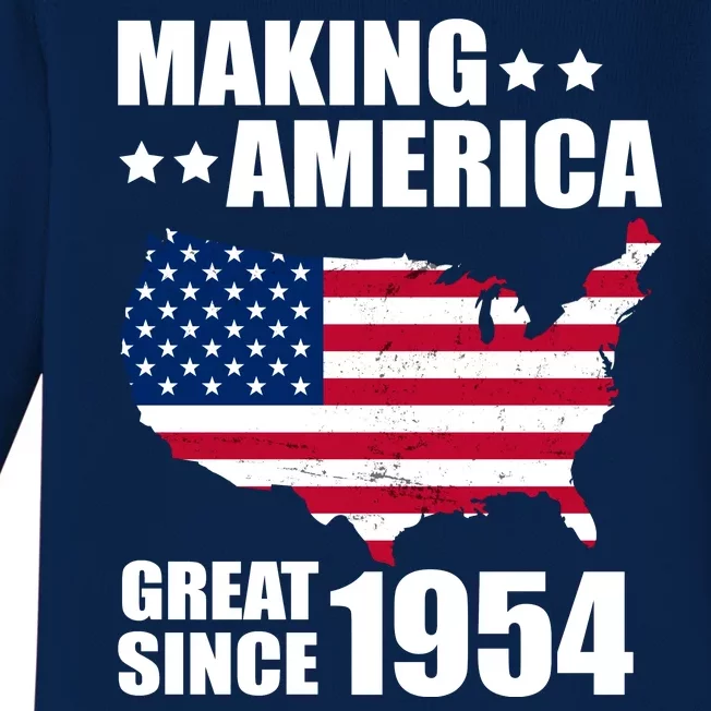 Making America Great Since 1954 Birthday Baby Long Sleeve Bodysuit