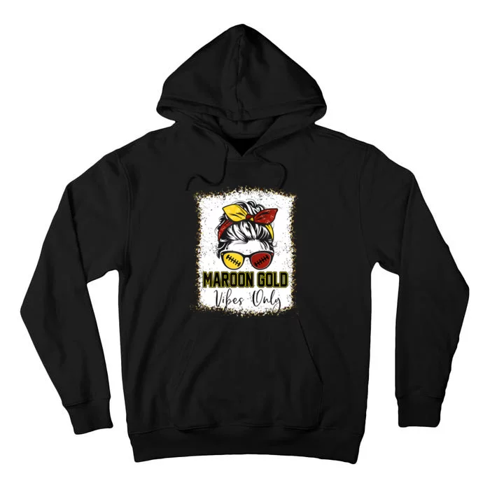 Maroon And Gold Vibes Only High School Football Game Day Tall Hoodie