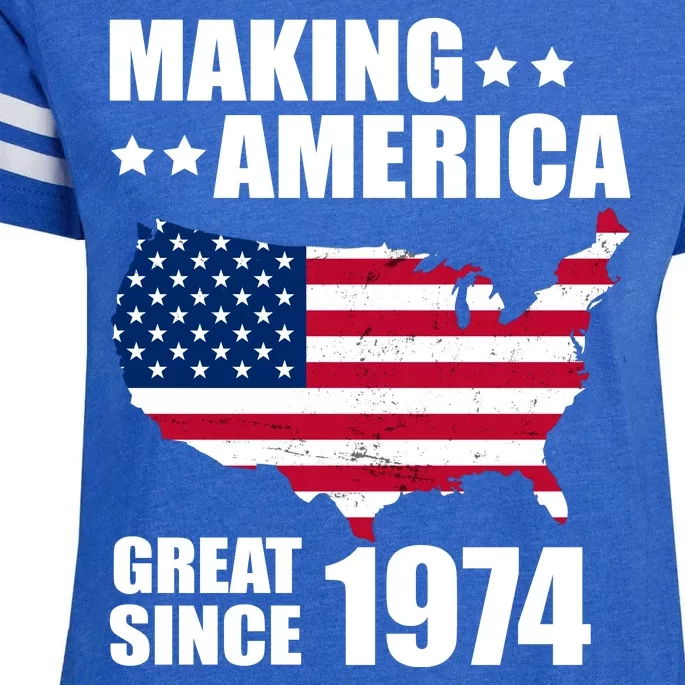 Making America Great Since 1974 Birthday Enza Ladies Jersey Football T-Shirt