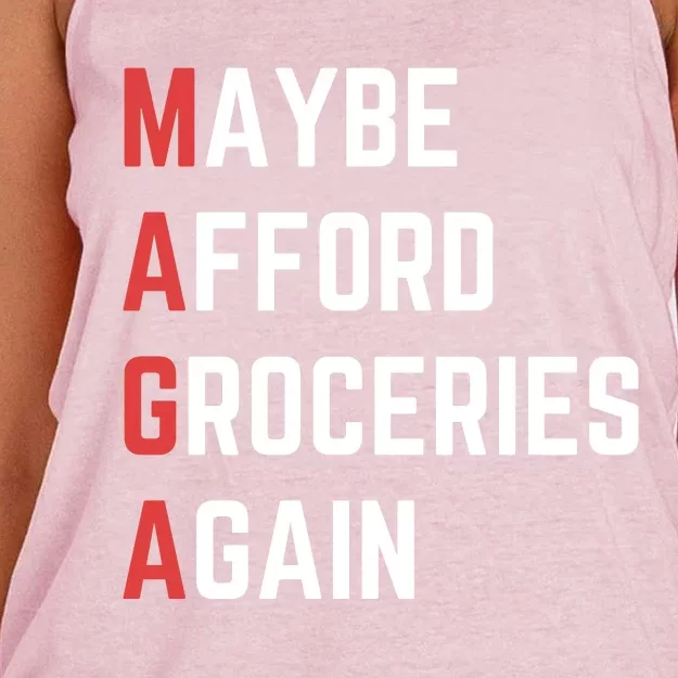 Maybe Afford Groceries Again Women's Knotted Racerback Tank